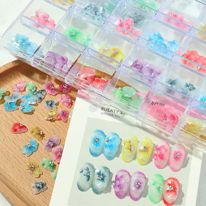Sa Phụ Kiện Trang Trí Móng Tay 5D Hình Hoa Xinh Xắn