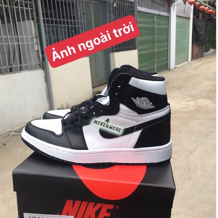 [More&More] Giày Sneaker JD 1 High "Twist" Panda Đen Trắng x OG chất lượng nguyên bản MS2245 | BigBuy360 - bigbuy360.vn