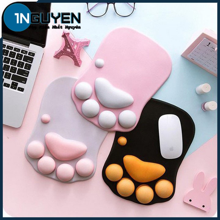 Lót chuột có đệm tay - Bàn Di Chuột Silicon Hình Tay Mèo ngộ nghĩnh chống mỏi, chai tay | Mouse Pad