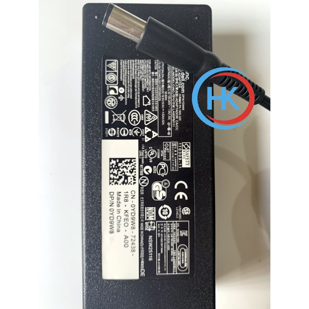 Sạc Laptop Dell 19.5V-4.62A 90W Chân Kim To Dell E6420 E6520 E4300 E5400 E6400 E6410 E6500 N5110 N7110