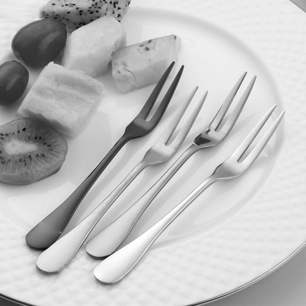 Set 2 Nĩa Ăn Hình Ốc Sên Bằng Thép Không Gỉ Hai Tầng