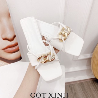 Dép xích nữ GÓT XINH GX2 da mờ đế bệt