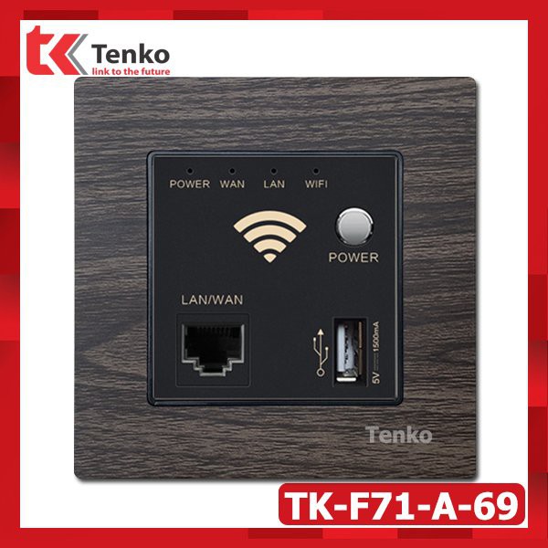 [ Chính Hãng ] Bộ Phát Wifi Âm Tường Mặt Kính Cường Lực Tenko TK-F71-D-69