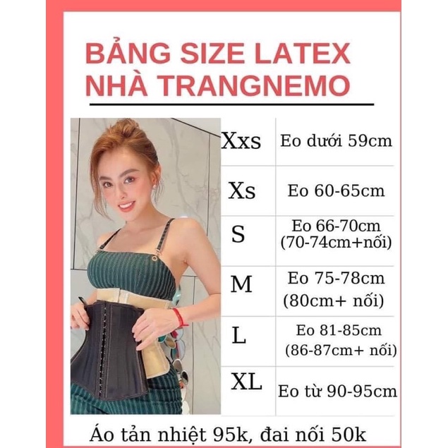 Đai nịt bụng latex Trang nemo - gen siết eo, định hình, tạo hốc eo