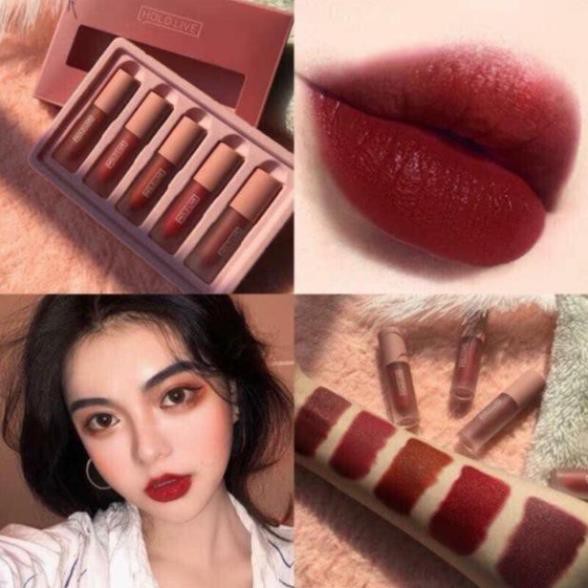 Set 5 Thỏi Son Kem Lì Mini Light Matte Lip Glaze Suite Dupe Fenty Beauty Giorgio Armani