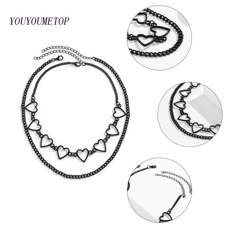 Vòng Cổ Choker Mặt Trái Tim Rỗng Phong Cách Gothic Punk YOUYO