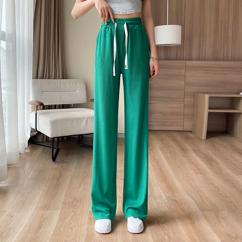 Quần Dài Ống Rộng Lưng Cao Phong Cách Hàn Quốc Cho Nữ