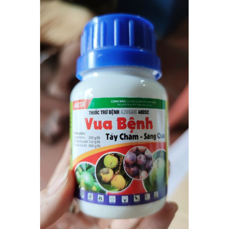 Chuyên nấm bệnh Azosaic 400SC (100ml /15ml) dùng cho phấn trắng, vàng lá, rỉ sắt, khô cành, đen thân, thối nhũn..