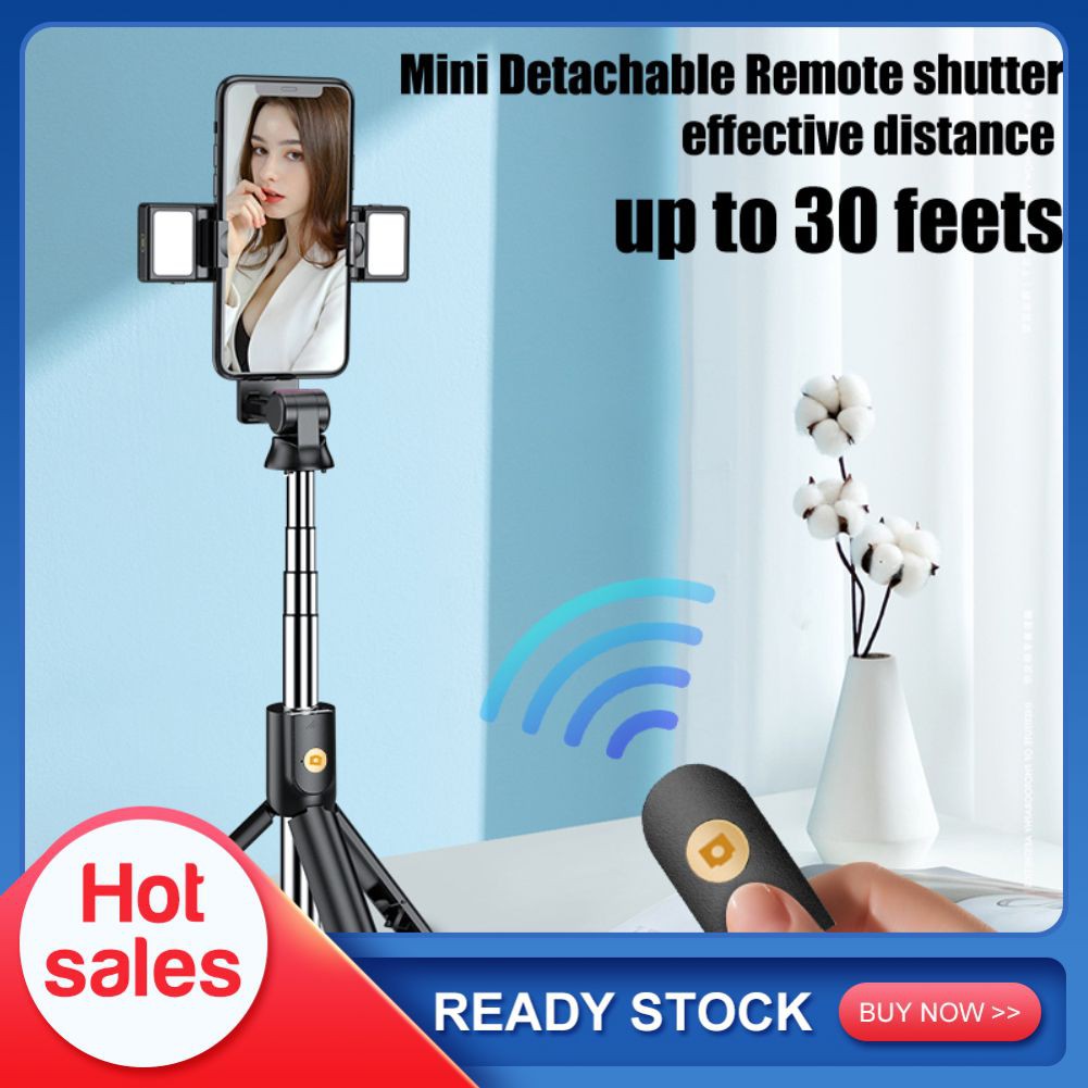 HOT sales Multifunction Portable Bluetooth Selfie Stick Fill Light Ring Foldable Tripod For iphone Xiaomi Samsung Photo Live Video COOLMALL