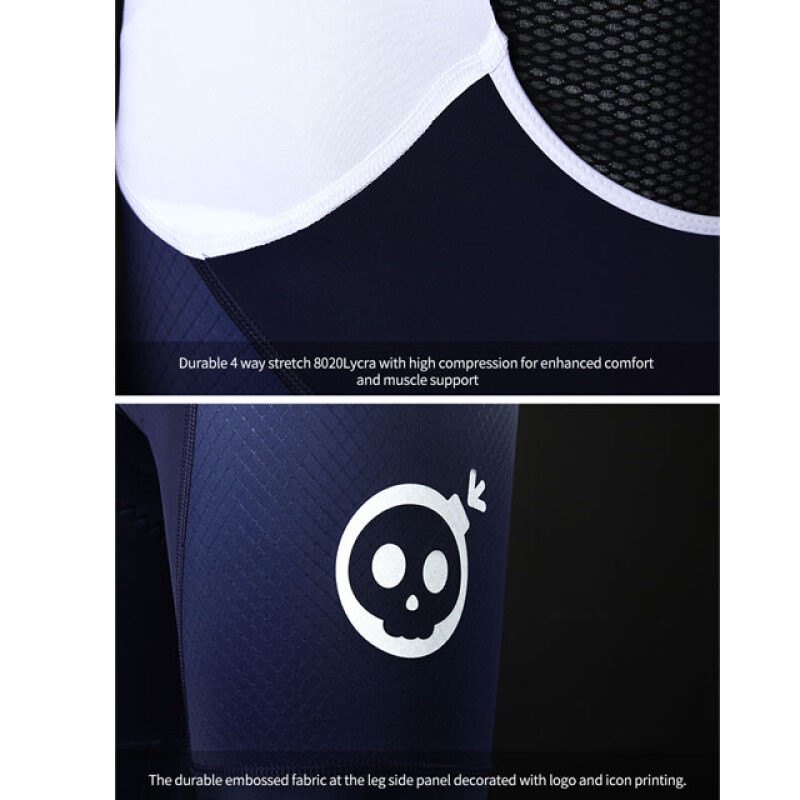 MONTON MEN BIB SHORTS CYCLING SKULL BLUE / RED