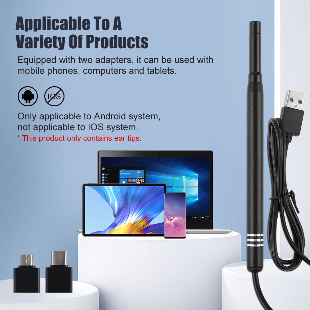 Dụng Cụ Nội Soi Mini 5.5Mm Hỗ Trợ Vệ Sinh Tai / Mũi / Tai Cho Android PC