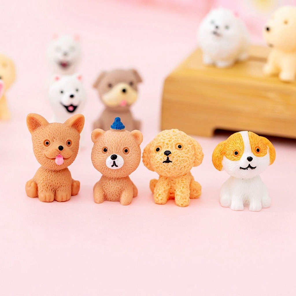 Aaron1 Đồ trang trí Chú Chó Con Mini Dễ Thương Dùng Trang Trí Sân Vườn