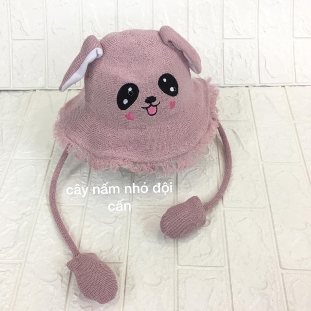 mũ cói tai thỏ trẻ em vẫy vẫy