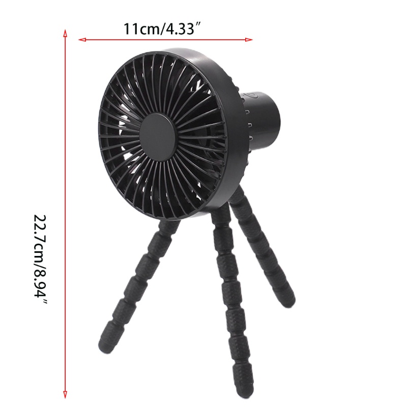 Quạt Kẹp Cầm Tay Mini Sạc Pin Với Chân Tripod Linh Hoạt Không Gây Tiếng Ồn