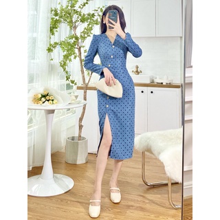 Váy ấm basic chấm bi 1va1479xt lep'