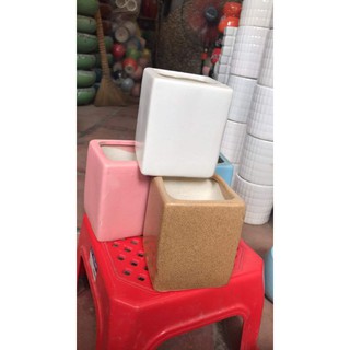 Chậu trồng cây gốm sứ Bát Tràng ( DÁNG VUÔNG ) mẫu 1