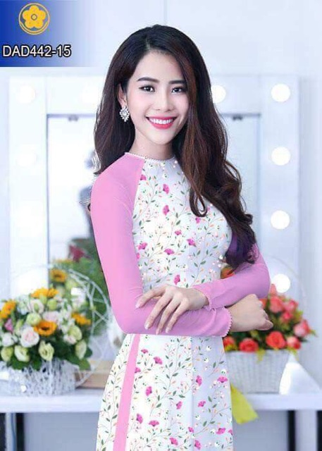Vải áo dài hoa nhí