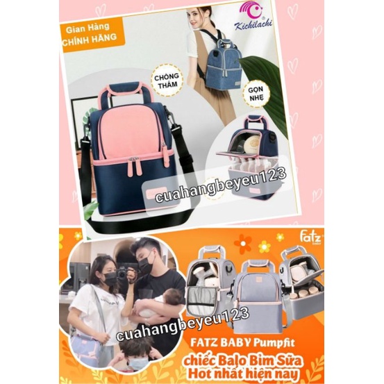 Balo bỉm sữa / Túi giữ nhiệt 2 ngăn giữ lạnh Kichi , trữ sữa thực phẩm Kichilachi / FatzBaby Fatz FB2010VN
