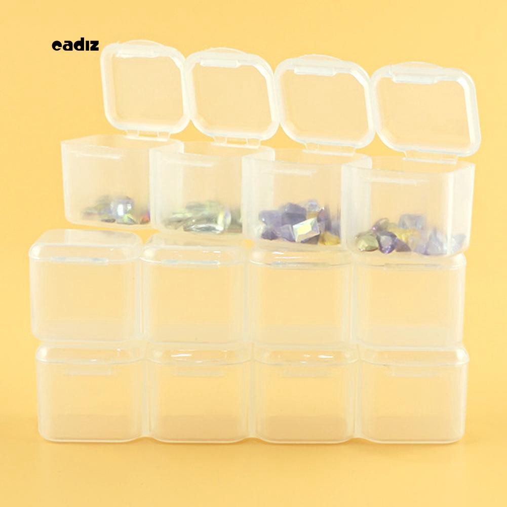 Hộp nhựa 28 ngăn đựng phụ kiện trang trí móng tay chuyên dụng