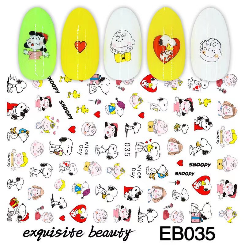 Hình dán móng tay - Sticker dán móng Snoopy EB035