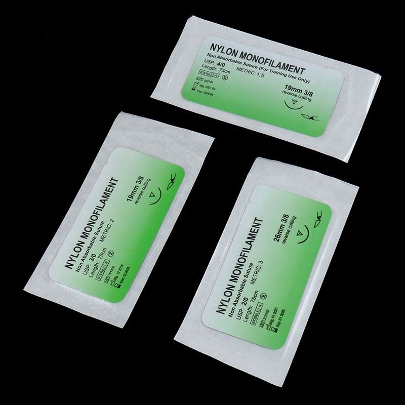 Set 6 Cuộn Chỉ Y Tế 2 / 0 3 / 0 4 / 0 Sợi Nylon Không Làm Tổn Thương Da