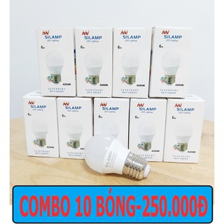 Combo 10 bóng đèn led búp g45 6w e27