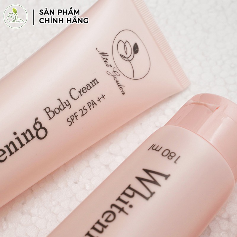 Kem Whitening Body Men Bia Cream SPF 25 PA +++(180ml), Chiết xuất từ men bia nuôi dưỡng làn da mịn màng, thấm ngay sau 3