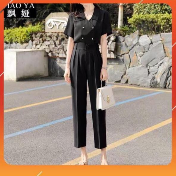 Quần Tây Nữ Cạp Cao Bản To Phối 3 khuy Cực Xinh[Mặc là thích] chất xuất hàn cao cấp siêu đẹp