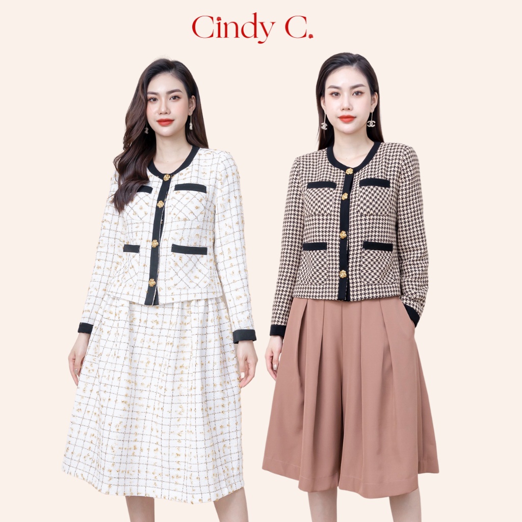 Áo khoác Rocky CINDY C chất liệu Tweed cao cấp sang trọng 864