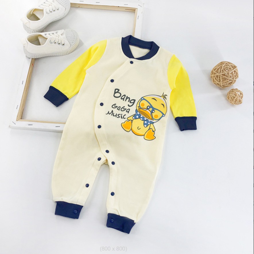 Bodysuit bé sơ sinh, áo sơ sinh cho bé từ 1 tháng đến 1 tuổi họa tiết vịt chất liệu cotton 100% cao cấp BD132