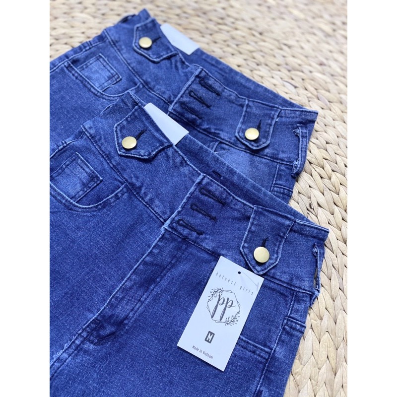 Quần jean dài lưng siêu cao co giãn