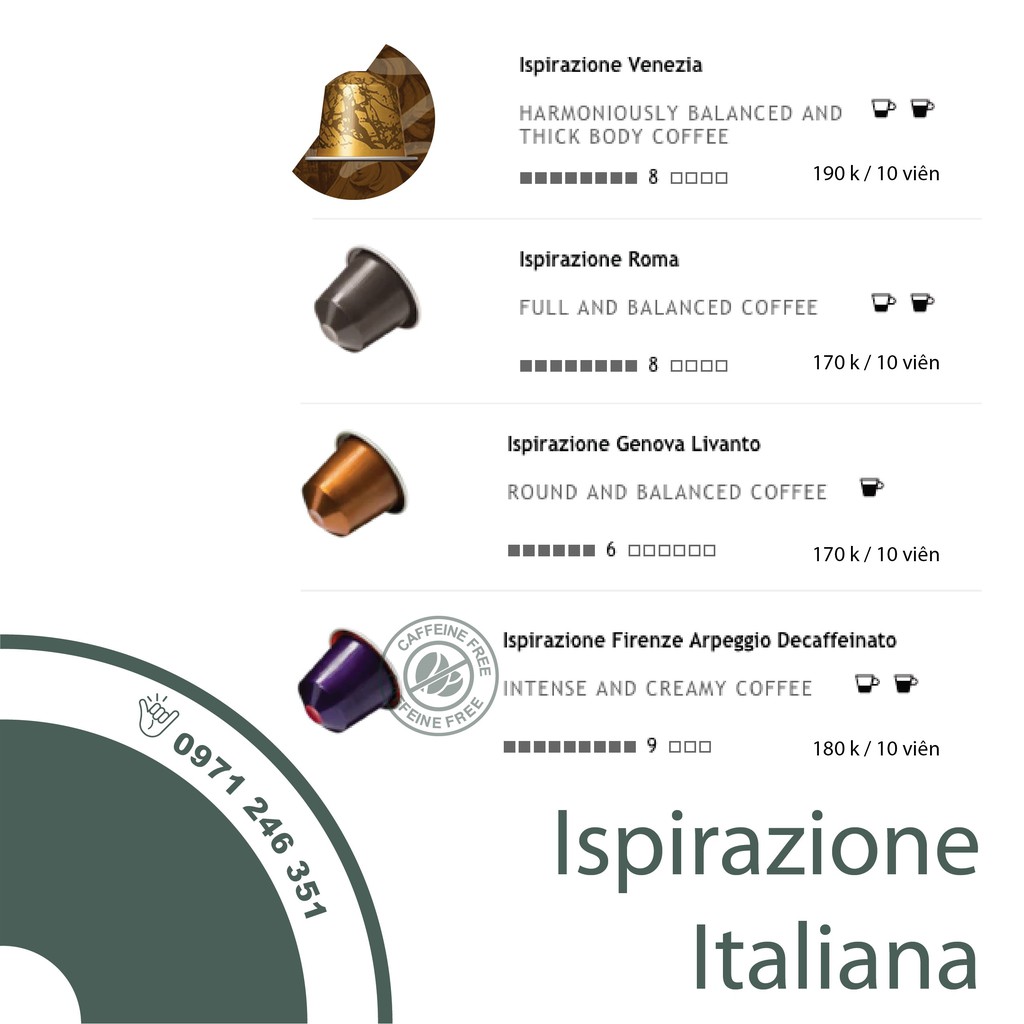 Viên nén cà phê Nespresso - Dòng "ĐẬM ĐÀ" INTENSO- Ispirazione Italiana - hộp 10 viên | BigBuy360 - bigbuy360.vn
