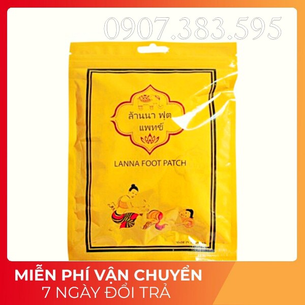 Túi 10 Miếng Dán Thải Độc Chân Chính Hãng Thái Lan Lanna Foot Patch | BigBuy360 - bigbuy360.vn