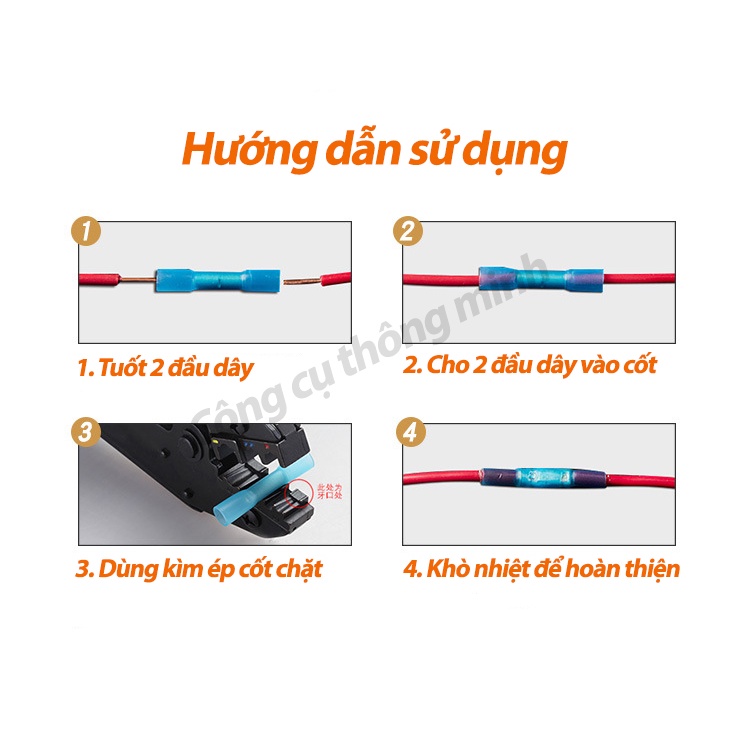 Combo 50 cút nối dây điện kẹp cốt co nhiệt chống nước