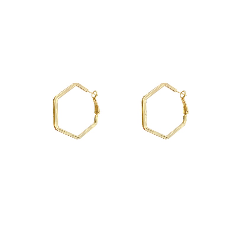 Bông Tai Mạ Bạc 925 Kiểu Hình Học Đơn Giản Phong Cách retro