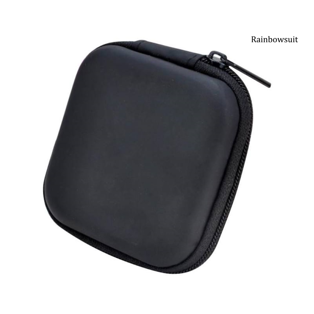 Túi đựng tai nghe / dây cáp hình vuông mini có khóa kéo cao cấp tiện dụng