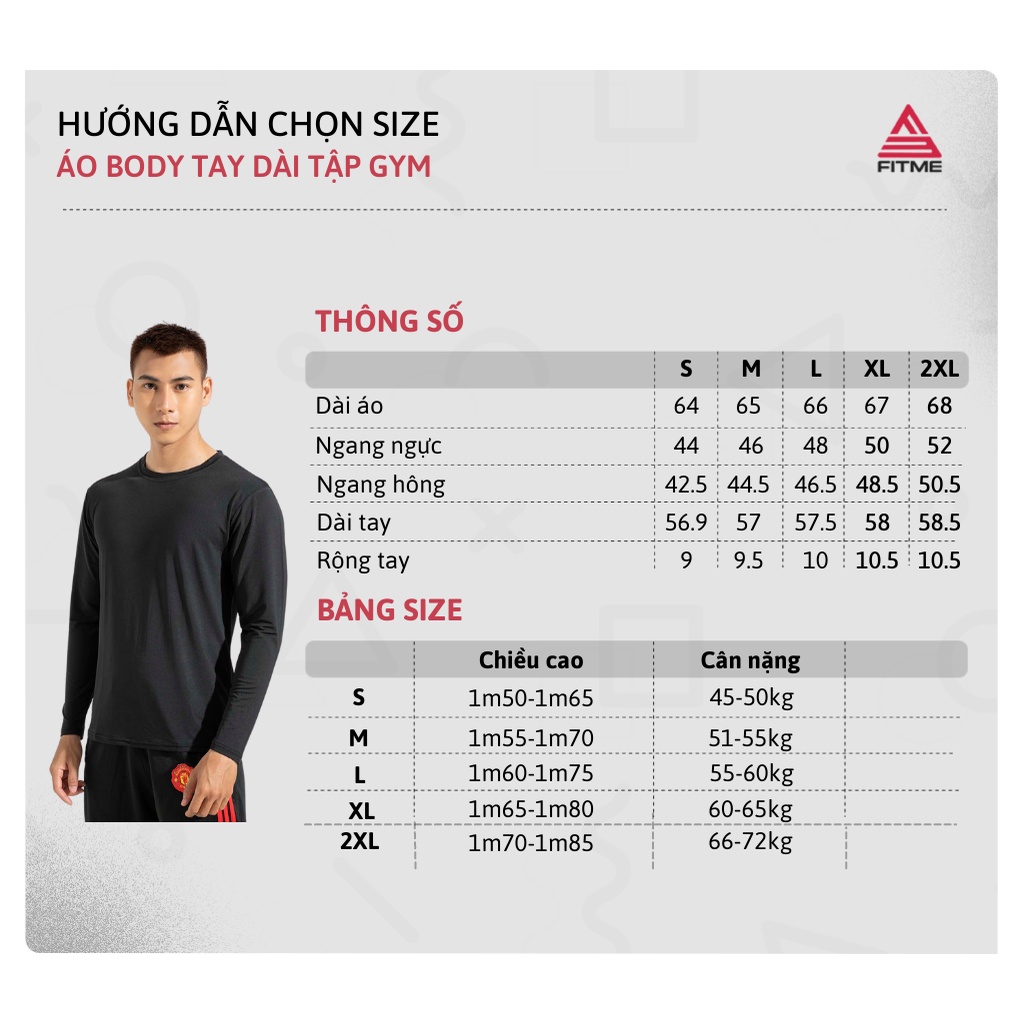 Áo body tập gym tay dài nam Fitme form ôm thể thao nam ABDD