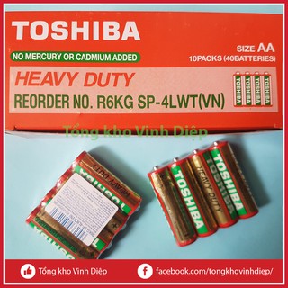 1 Hộp 40 viên (20 đôi) pin tiểu AA (2A) Toshiba - Hàng chính hãng