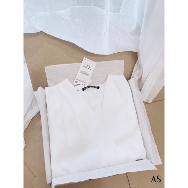 ANU766 - ÁO SƠ MI NỮ LỤA TẰM CỔ V LI VAI DÀI TAY