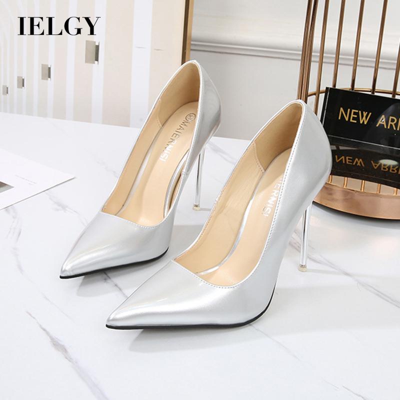 Giày Cao Gót Mũi Nhọn Size Lớn Phối Kim Loại Thời Trang