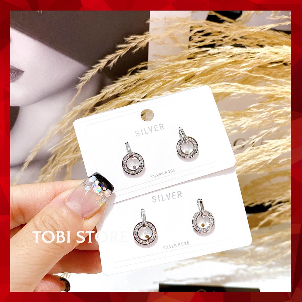 Không đen gỉ - Khuyên tai bạc thật s925 hàng xưởng siêu đẹp giá tốt KB25