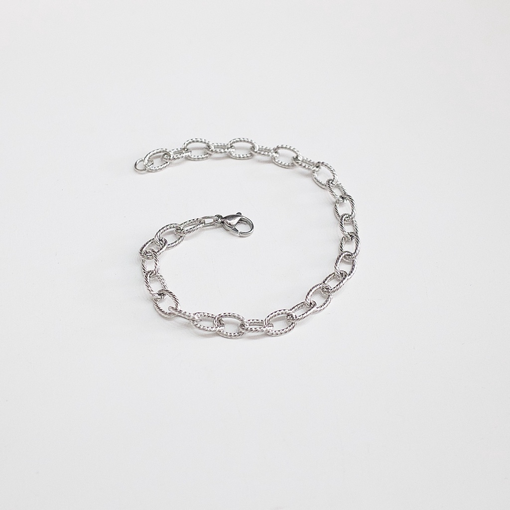 Vòng Tay Titan Unisex  Xích Basic Cắt Cạnh Không Đen Không Hoen Gỉ Không Phai Màu Không Ngứa Bền julies box 66 bracelet