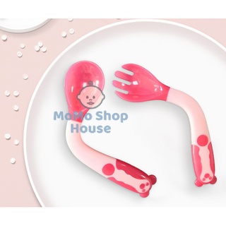 Thìa, dĩa, muỗng ăn dặm bẻ cong cho bé tập xúc tập ăn dặm
