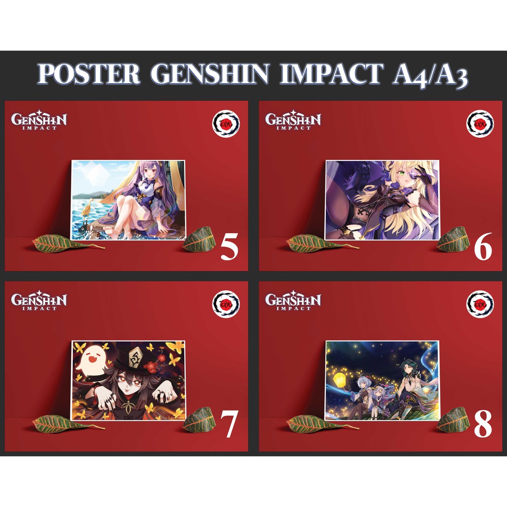 Postcard Cao Cấp - Poster Genshin Impact Set 1