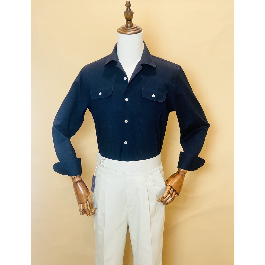 Áo Sơ Mi GEELE Nam Cổ Cuba Form Regular FIT SM11