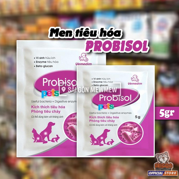 MEN HỖ TRỢ TIÊU HÓA CHÓ MÈO PROBISOL 5gr