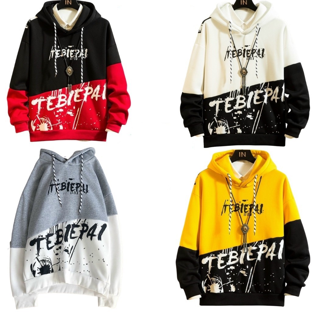 Áo hoodie nam vải nỉ phối 2 màu Unisex nam nữ form rộng dễ thương kn22 | BigBuy360 - bigbuy360.vn