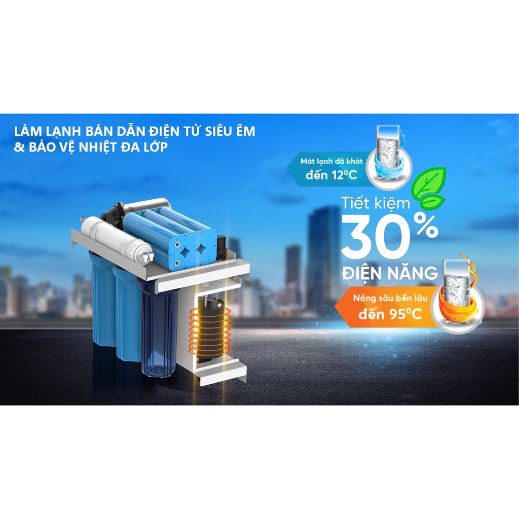 Máy lọc nước nóng lạnh 10 lõi Karofi KAD - D952 màng RO chuẩn Mỹ công nghệ Smax - Bảo hành 36 tháng
