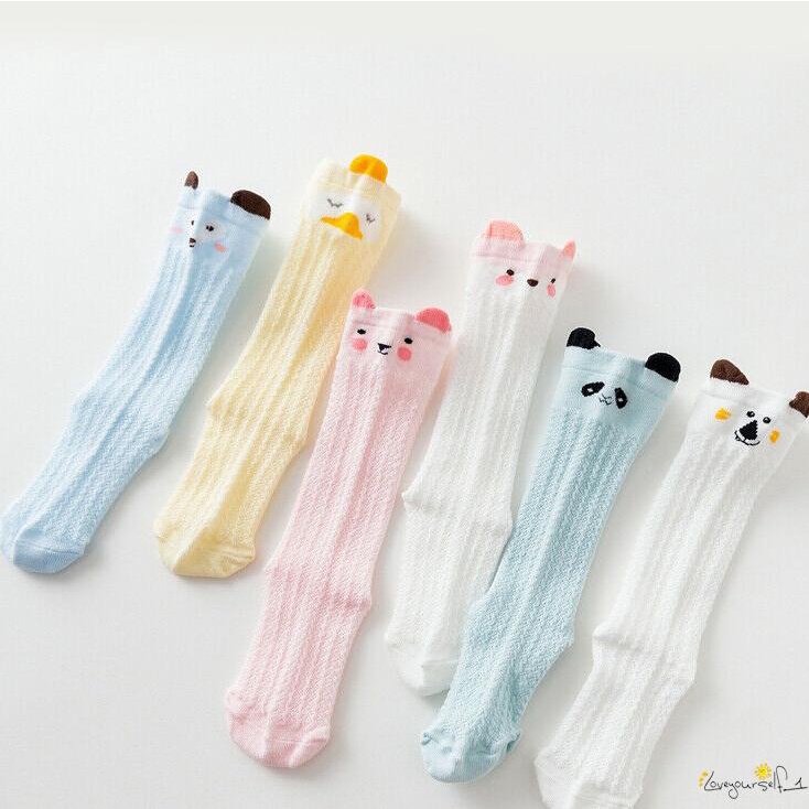 Loveq- Vớ Dài Qua Đầu Gối Họa Tiết Động Vật Dễ Thương Thoáng Khí Giữ Ấm Cho Bé