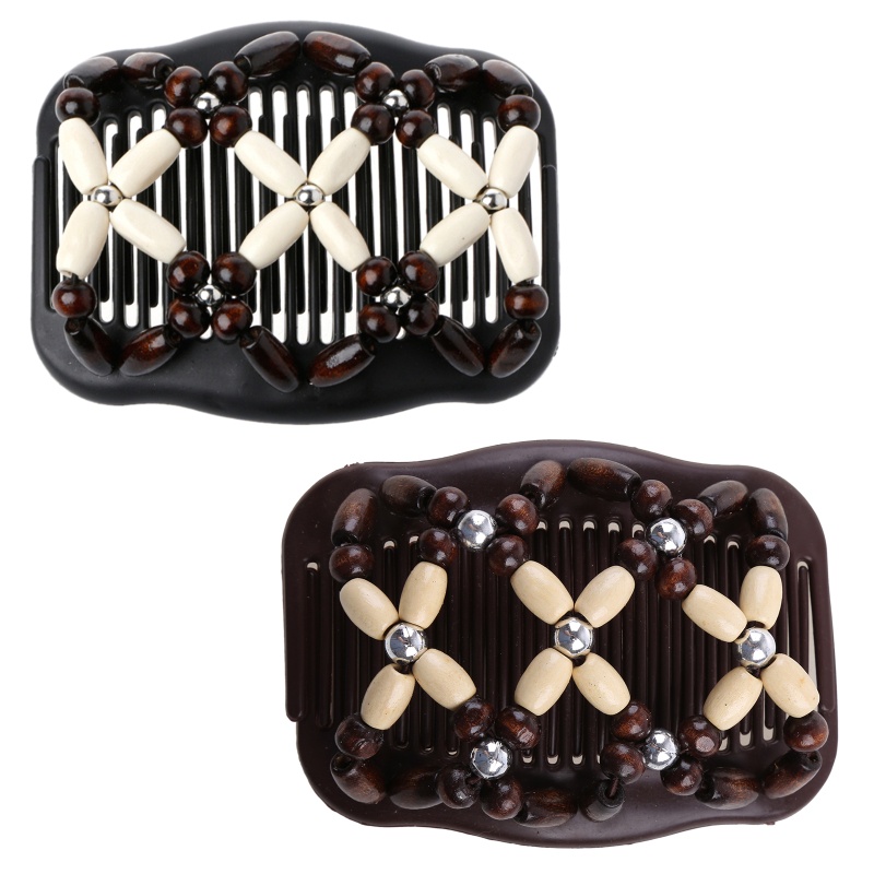 Lược Đôi Cài Tóc Đính Hạt Phong Cách Retro Cho Nữ